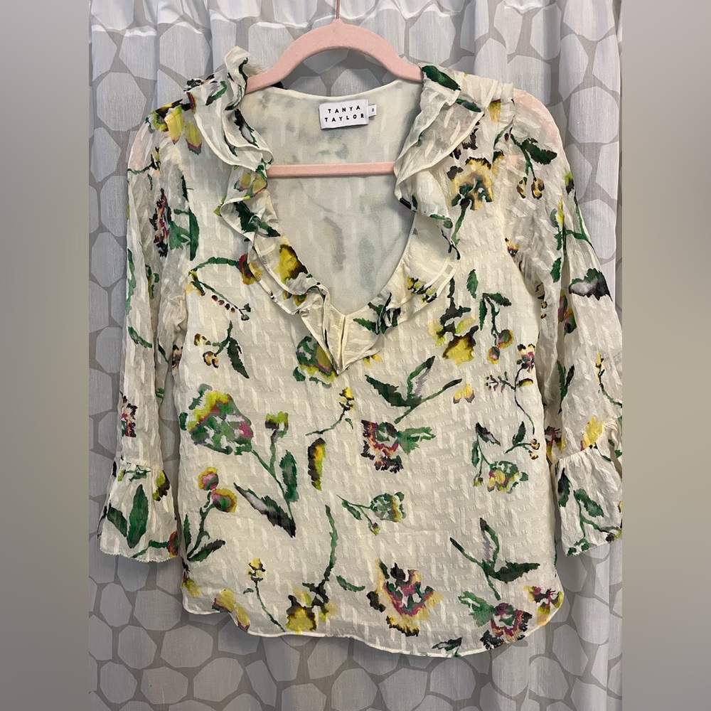 Tanya Taylor Floral Blouse